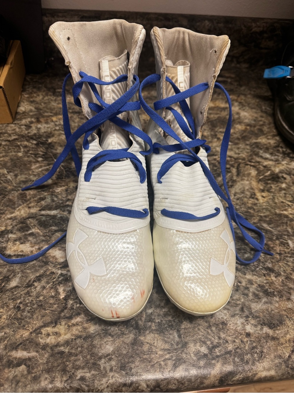 Under Armour white football cleats